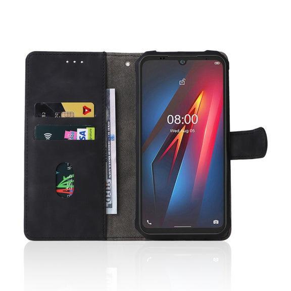 For Ulefone Armor 8 Skin Feel Magnetic Buckle Calf Texture Leather Phone Case(Black)