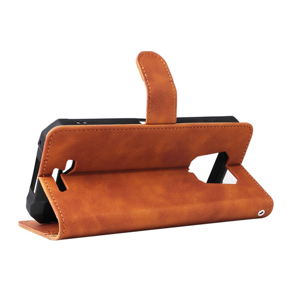 For Ulefone Armor 8 Skin Feel Magnetic Buckle Calf Texture Leather Phone Case(Brown)