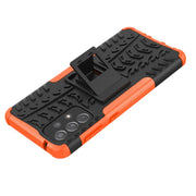 For Samsung Galaxy A73 5G Tire Texture Shockproof TPU+PC Phone Case with Holder(Orange)