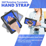 For Samsung Galaxy Tab S10 Ultra / S9 Ultra / S8 Ultra Silicone + PC Tablet Case with Shoulder Strap(Black+Dark Blue)