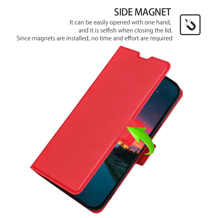 For Doogee Y8 Ultra-thin Voltage Side Buckle PU + TPU Leather Phone Case(Red)