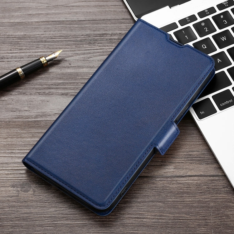 For Doogee Y8 Ultra-thin Voltage Side Buckle PU + TPU Leather Phone Case(Blue)