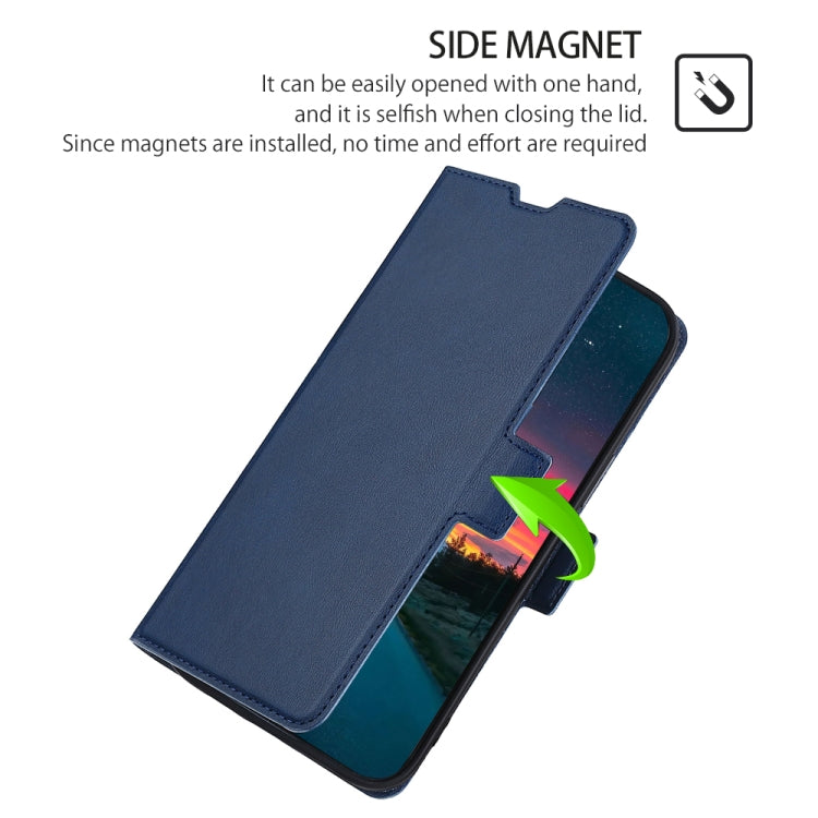 For Doogee Y8 Ultra-thin Voltage Side Buckle PU + TPU Leather Phone Case(Blue)