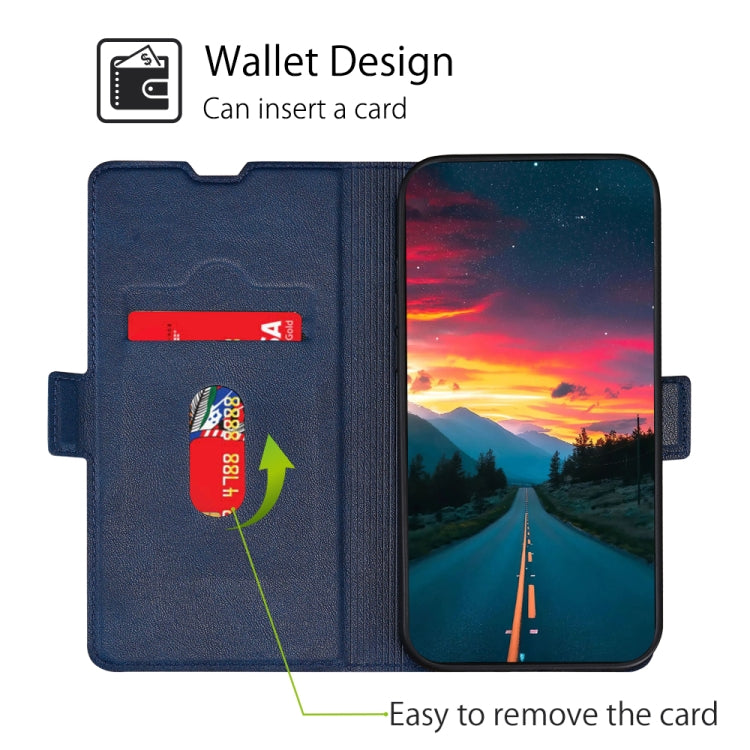 For Doogee Y8 Ultra-thin Voltage Side Buckle PU + TPU Leather Phone Case(Blue)