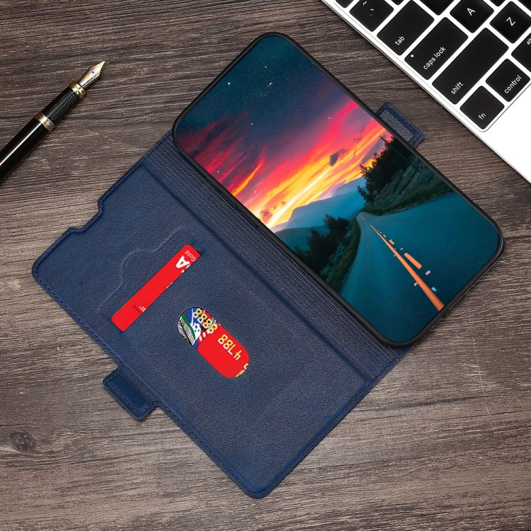 For Doogee Y8 Ultra-thin Voltage Side Buckle PU + TPU Leather Phone Case(Blue)