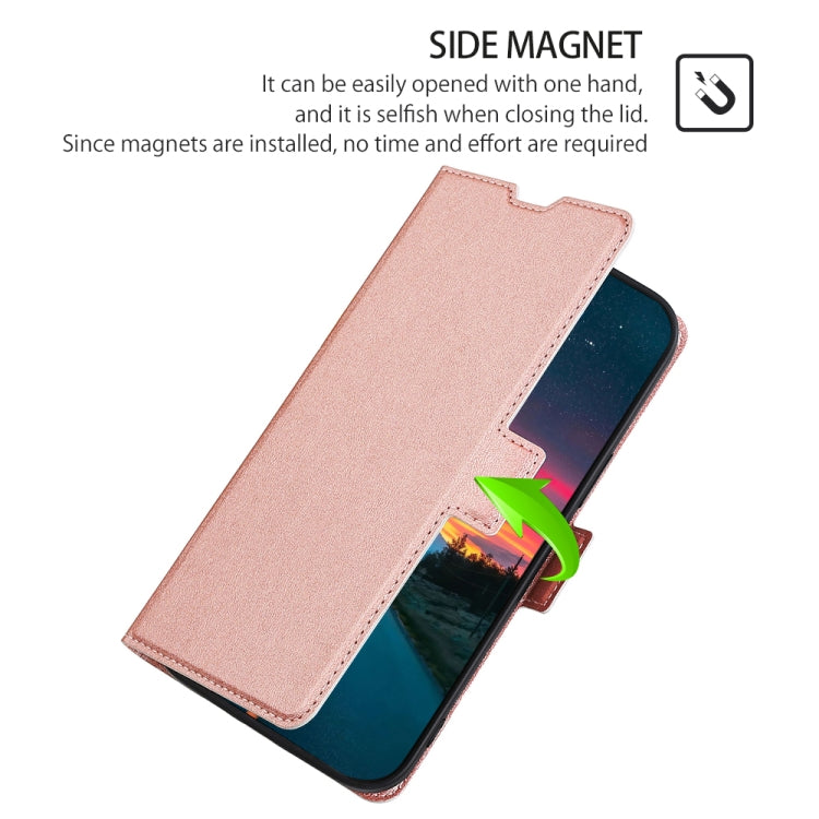 For Doogee Y8 Ultra-thin Voltage Side Buckle PU + TPU Leather Phone Case(Rose Gold)