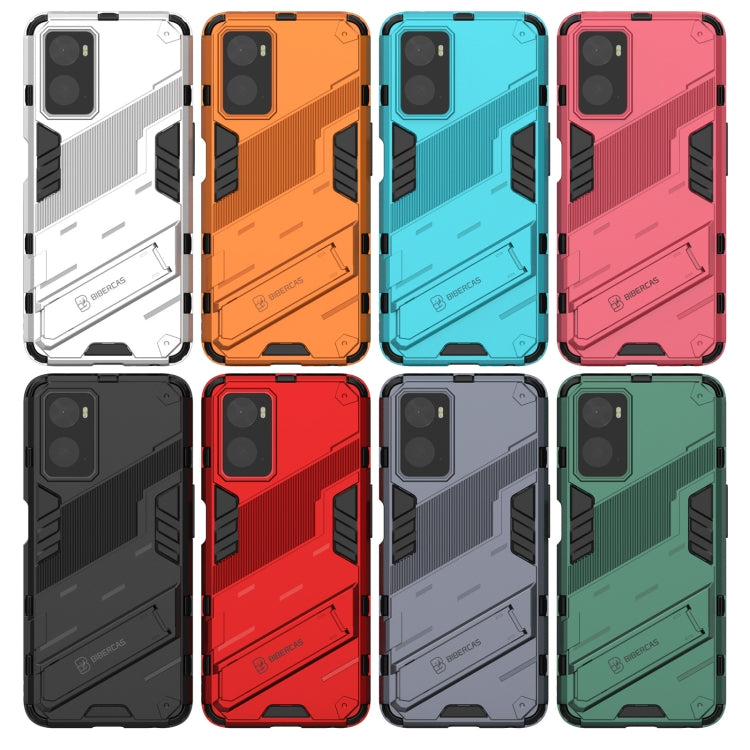 For OPPO A36 4G (China) / Realme 9i Punk Armor PC + TPU Phone Case with Holder(Black)