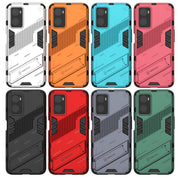 For OPPO A36 4G (China) / Realme 9i Punk Armor PC + TPU Phone Case with Holder(Black)