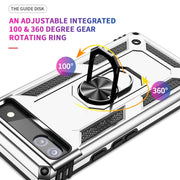 For Google Pixel 6A Shockproof TPU + PC Protective Case with 360 Degree Rotating Holder(Silver)