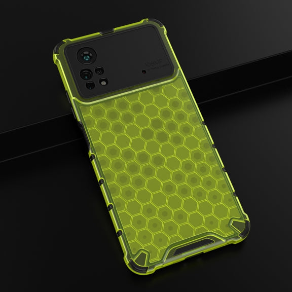 For Xiaomi Poco X4 Pro 5G Shockproof Honeycomb PC + TPU Case(Green)