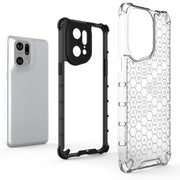 For OPPO Find X5 Pro Shockproof Honeycomb PC + TPU Phone Case(Black)