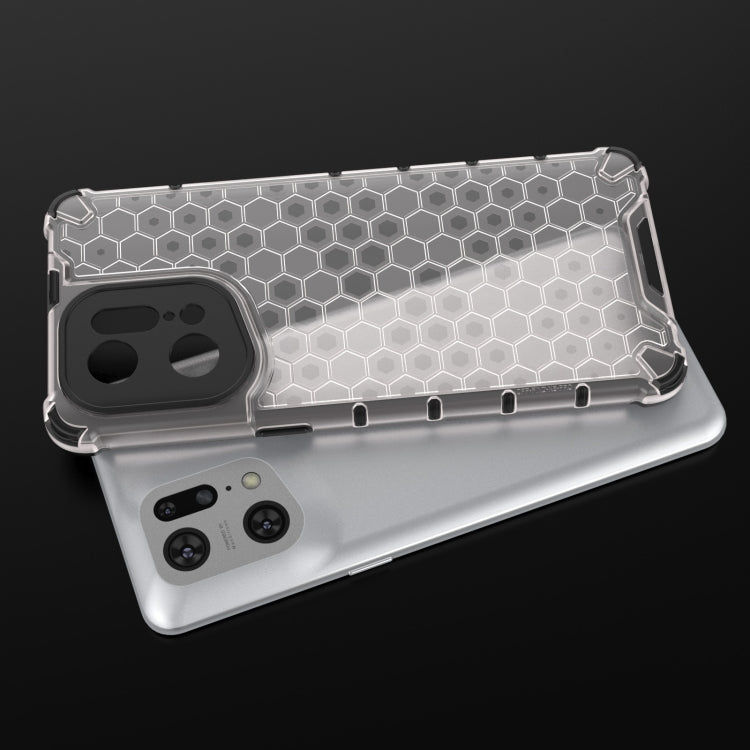 For OPPO Find X5 Pro Shockproof Honeycomb PC + TPU Phone Case(Black)