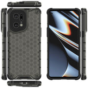 For OPPO Find X5 Pro Shockproof Honeycomb PC + TPU Phone Case(Black)