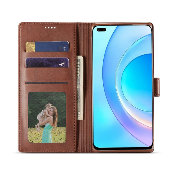 For Honor 50 Lite LC.IMEEKE Calf Texture Flip Leather Phone Case(Brown)