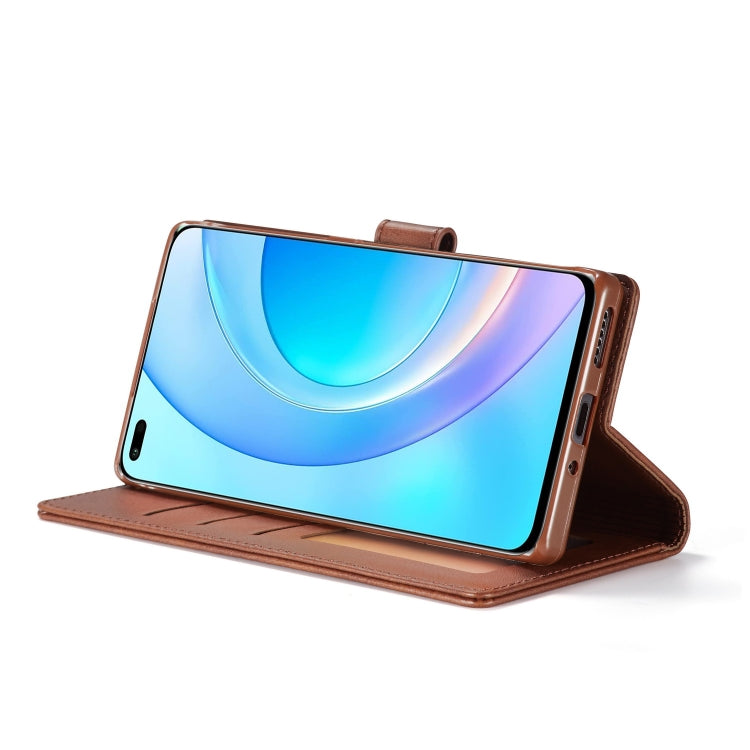 For Honor 50 Lite LC.IMEEKE Calf Texture Flip Leather Phone Case(Brown)