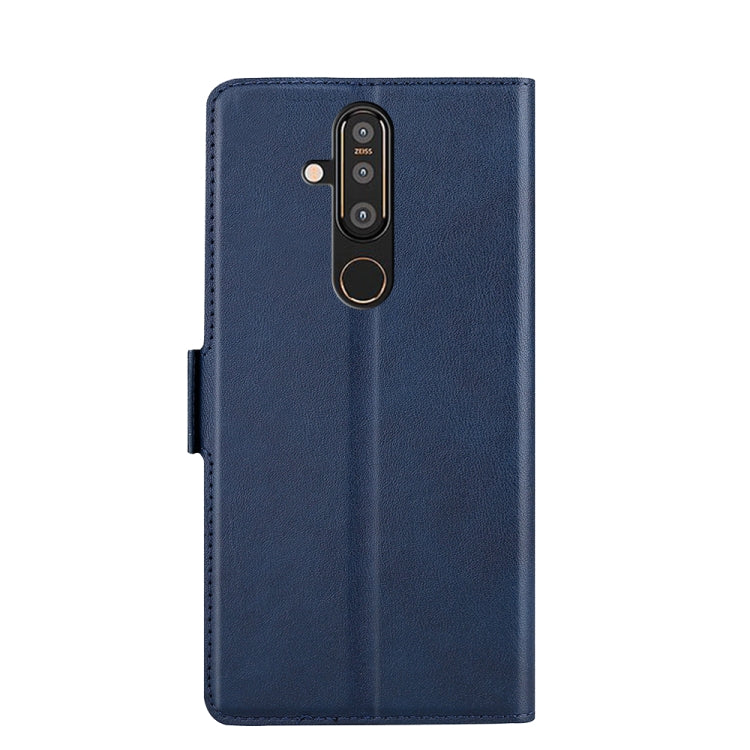 For Nokia 8.1 Plus / X71 Ultra-thin Voltage Side Buckle PU + TPU Leather Phone Case(Blue)