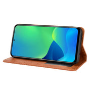 For Ulefone Note 13P Magnetic Buckle Retro Texture Leather Phone Case(Brown)