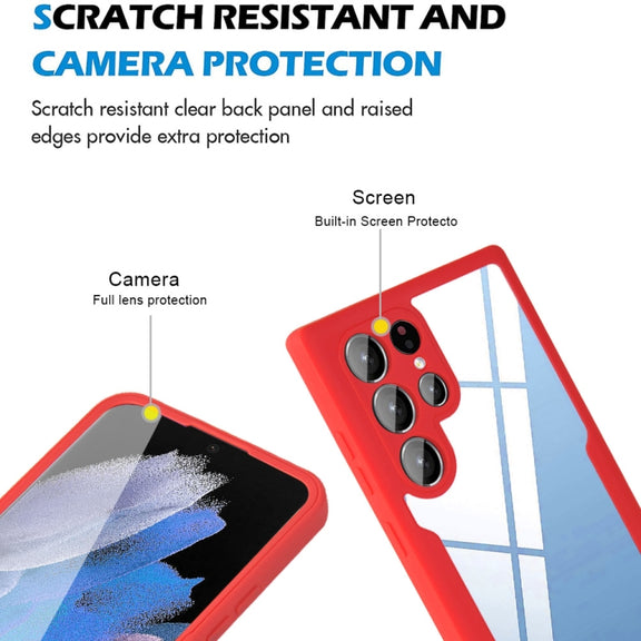 For Samsung Galaxy S22 Ultra 5G Acrylic + TPU 360 Degrees Full Coverage Shockproof Phone Case(Purple)