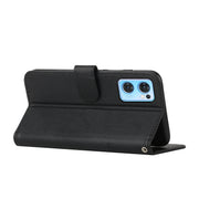 For OPPO Reno7 5G Global & Taiwan Version / Find X5 Lite Stitching Calf Texture Buckle Leather Phone Case(Black)