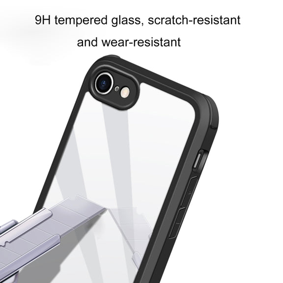 For iPhone SE 2022 / SE 2020 / 8 / 7 Double-sided Glass TPU Phone Case(Purple)