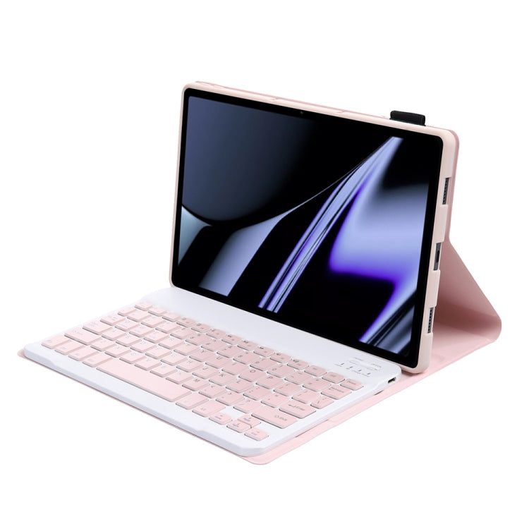 OP11 Lambskin Texture Ultra-thin Bluetooth Keyboard Leather Case For OPPO Pad 11 inch(Pink)