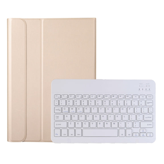 AK16 Lambskin Texture Bluetooth Keyboard Leather Case For Lenovo Tab 6 5G 10.3 inch(Gold)
