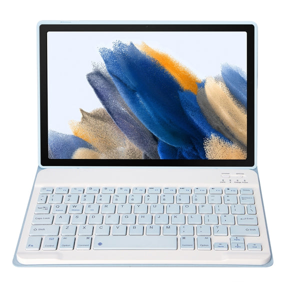 A08 Candy Color Ultra Thin Bluetooth Keyboard Leather Case For Samsung Galaxy Tab A8 10.5 2021 SM-X200 / SM-X205(White Ice)