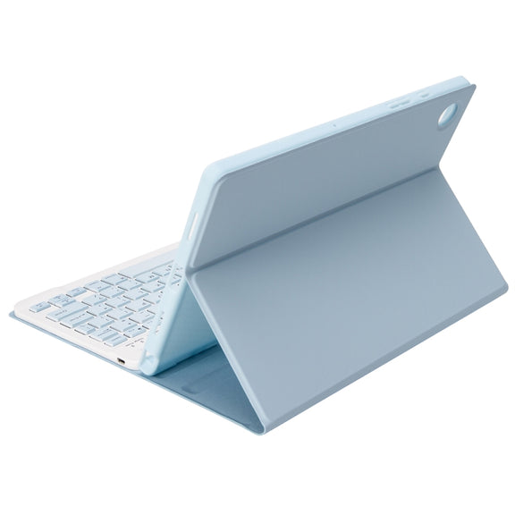 A08 Candy Color Ultra Thin Bluetooth Keyboard Leather Case For Samsung Galaxy Tab A8 10.5 2021 SM-X200 / SM-X205(White Ice)