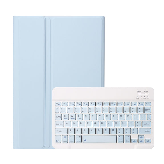 A08B Candy Color Bluetooth Keyboard Leather Case with Pen Slot For Samsung Galaxy Tab A8 10.5 2021 SM-X200 / SM-X205(White Ice)