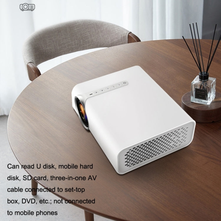 YG530 LED Small 1080P Wireless Screen Mirroring Projector, Power Plug:EU Plug(White)