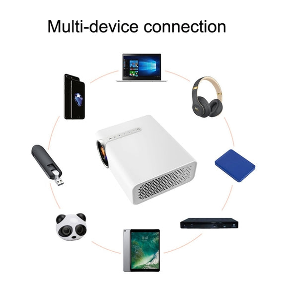 YG530 LED Small 1080P Wireless Screen Mirroring Projector, Power Plug:AU Plug(White)