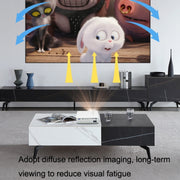 YG530 LED Small 1080P Wireless Screen Mirroring Projector, Power Plug:UK Plug(White)