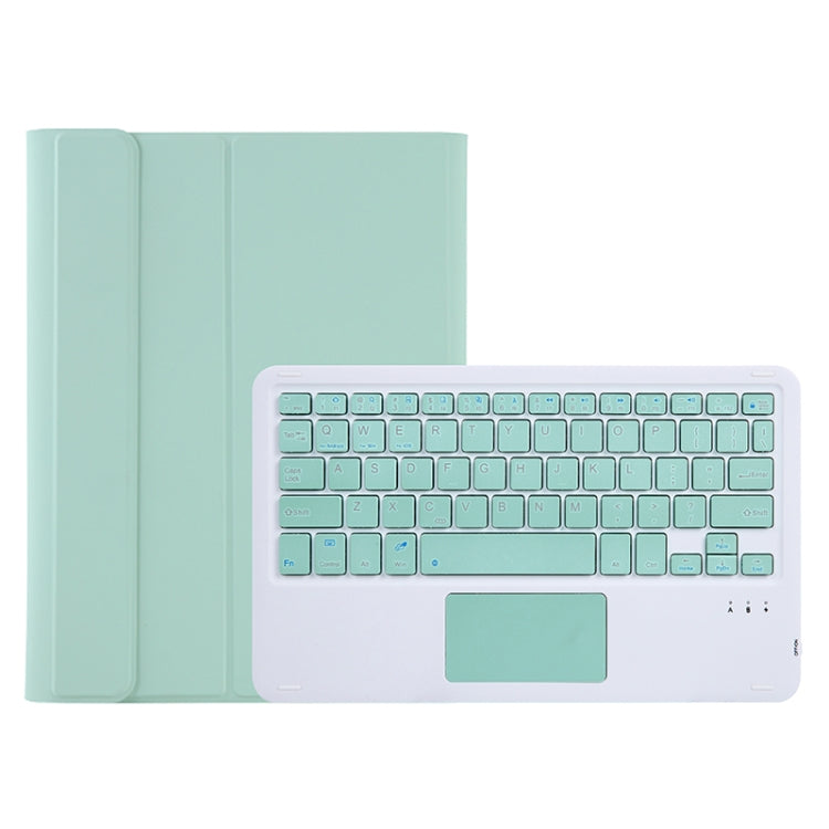 A08-A Candy Color Bluetooth Keyboard Leather Case with Touchpad For Samsung Galaxy Tab A8 2021 SM-X205 / SM-X200(Light Green)