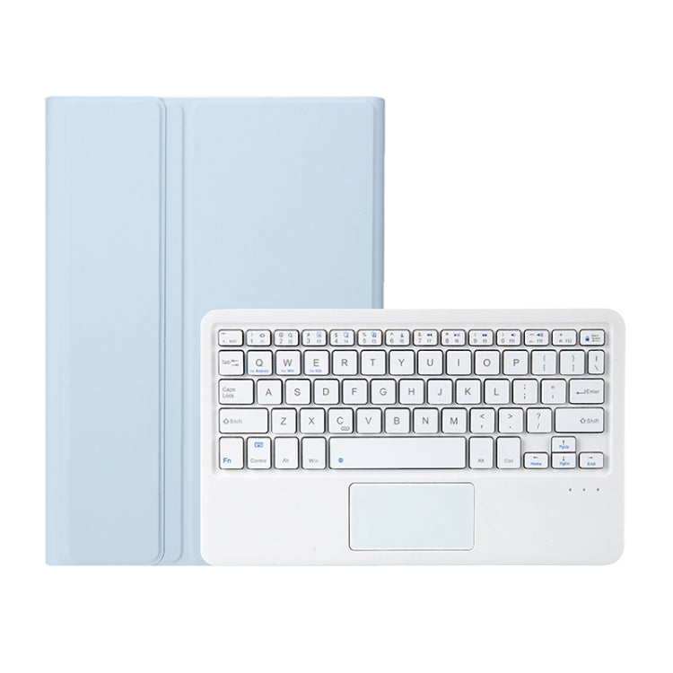 A08-A Candy Color Bluetooth Keyboard Leather Case with Touchpad For Samsung Galaxy Tab A8 2021 SM-X205 / SM-X200(White Ice)