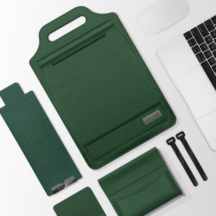 12 inch Multifunctional Mouse Pad Stand Handheld Laptop Bag(Green)
