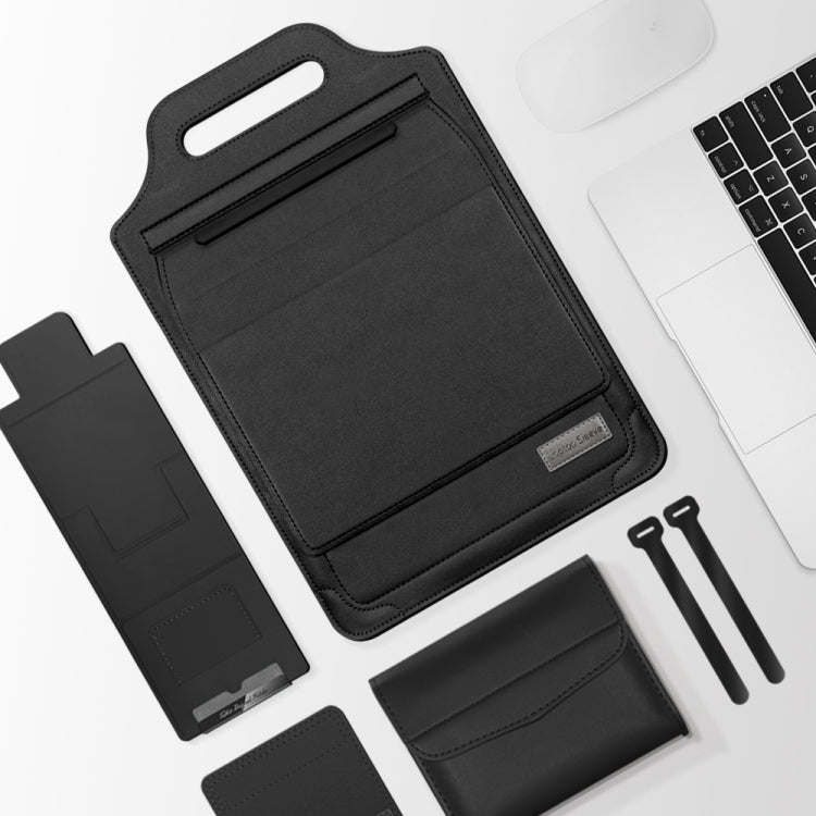12 inch Multifunctional Mouse Pad Stand Handheld Laptop Bag(Black)