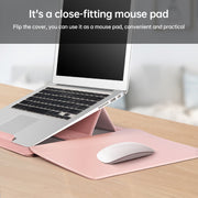 12 inch Multifunctional Mouse Pad Stand Handheld Laptop Bag(Pink)
