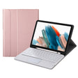 A08B-A Bluetooth Keyboard Leather Case with Pen Slot & Touchpad For Samsung Galaxy Tab A8 2021 SM-X205 / SM-X200(Rose Gold) - Samsung Keyboard by PMC TechLife | Online Shopping South Africa | PMC TechLife