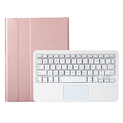 A08B-A Bluetooth Keyboard Leather Case with Pen Slot & Touchpad For Samsung Galaxy Tab A8 2021 SM-X205 / SM-X200(Rose Gold)
