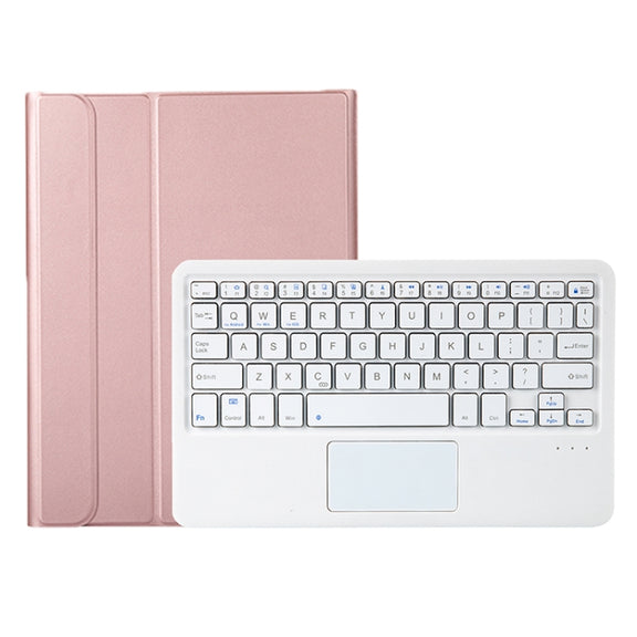 A08B-A Bluetooth Keyboard Leather Case with Pen Slot & Touchpad For Samsung Galaxy Tab A8 2021 SM-X205 / SM-X200(Rose Gold)