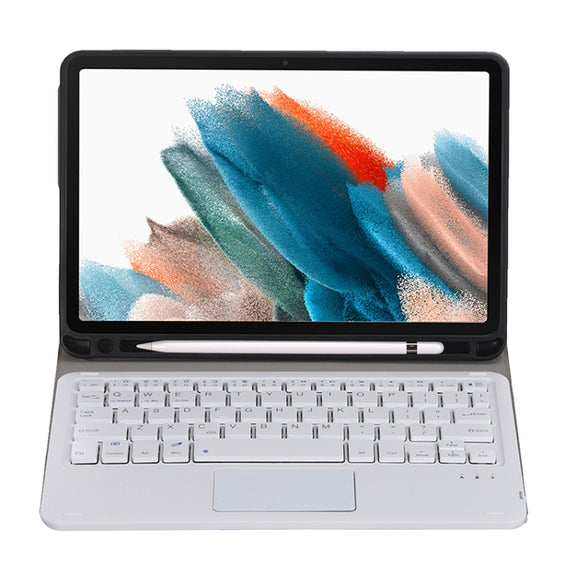 A08B-A Bluetooth Keyboard Leather Case with Pen Slot & Touchpad For Samsung Galaxy Tab A8 2021 SM-X205 / SM-X200(Rose Gold)