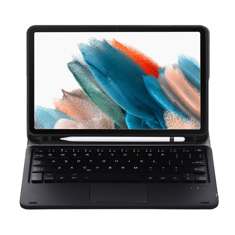 A08B-A Bluetooth Keyboard Leather Case with Pen Slot & Touchpad For Samsung Galaxy Tab A8 2021 SM-X205 / SM-X200(Blue)
