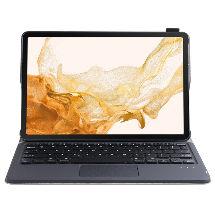 A700-A Ultra-thin Bluetooth Keyboard Leather Case with Touchpad For Samsung Galaxy Tab S8 11 inch SM-X700 / SM-X706(Black)