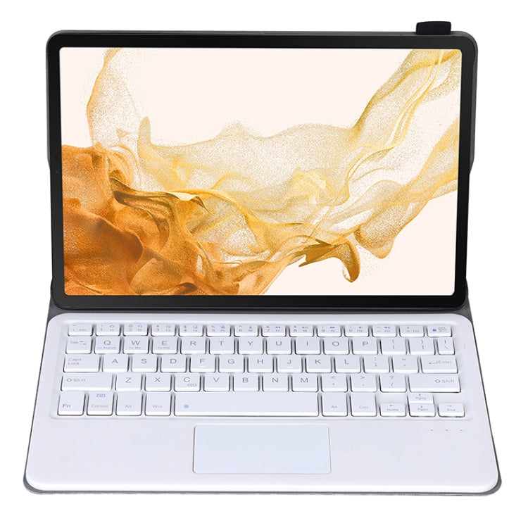 A700-A Ultra-thin Bluetooth Keyboard Leather Case with Touchpad For Samsung Galaxy Tab S8 11 inch SM-X700 / SM-X706(Gold)