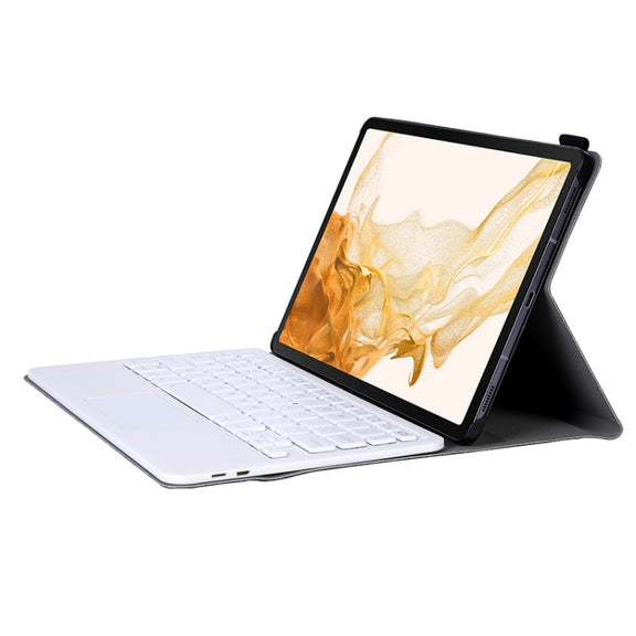 A700-A Ultra-thin Bluetooth Keyboard Leather Case with Touchpad For Samsung Galaxy Tab S8 11 inch SM-X700 / SM-X706(Gold)