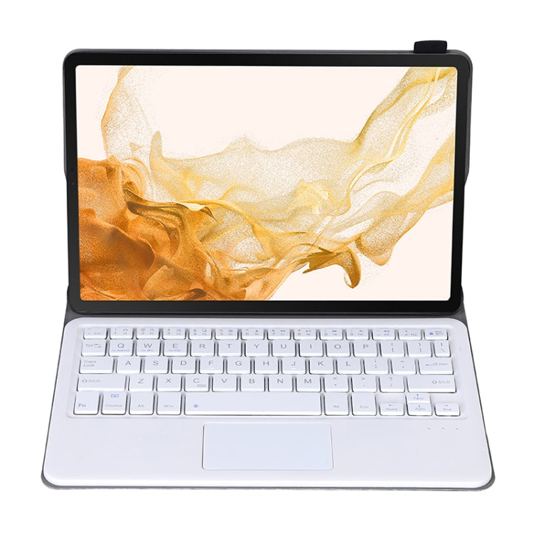A700-A Ultra-thin Bluetooth Keyboard Leather Case with Touchpad For Samsung Galaxy Tab S8 11 inch SM-X700 / SM-X706(Rose Gold)