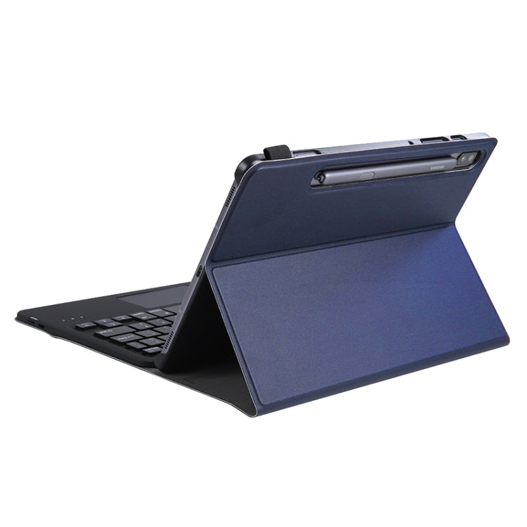 A700-A Ultra-thin Bluetooth Keyboard Leather Case with Touchpad For Samsung Galaxy Tab S8 11 inch SM-X700 / SM-X706(Blue)