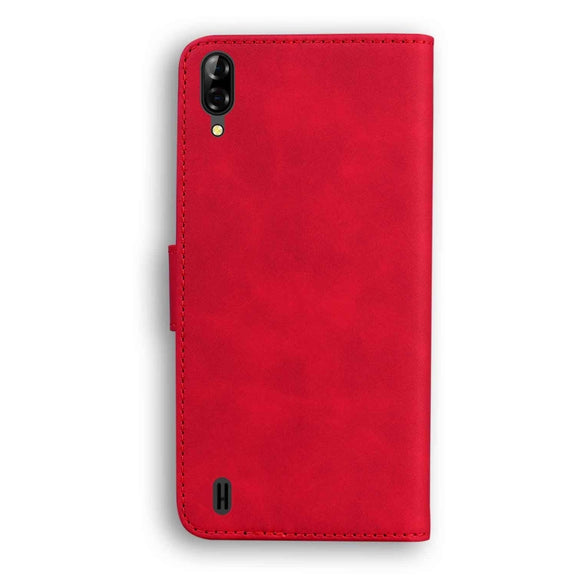 For Blackview A60 Skin Feel Pure Color Flip Leather Phone Case(Red)