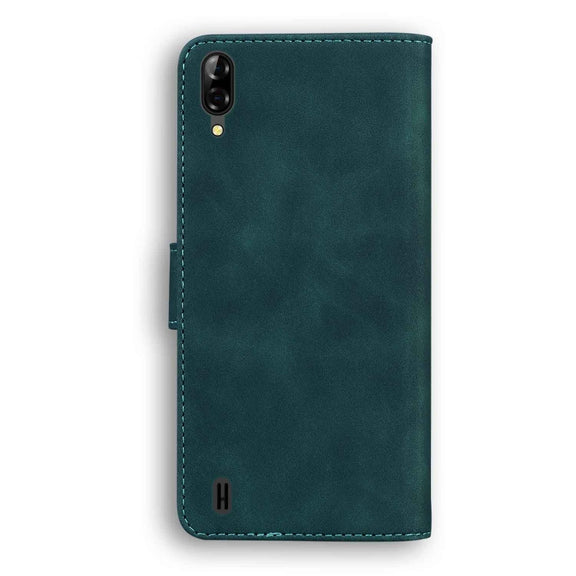 For Blackview A60 Skin Feel Pure Color Flip Leather Phone Case(Green)