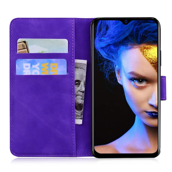 For Blackview A60 Skin Feel Pure Color Flip Leather Phone Case(Purple)